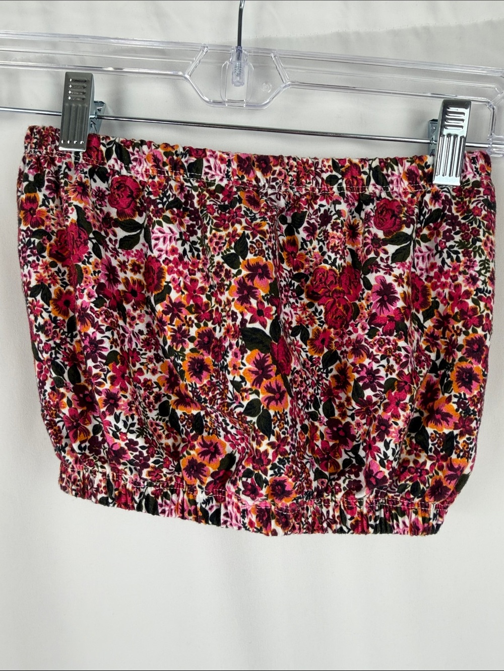 Topshop Floral Elastic Mini Skirt - Pink, Black, Orange